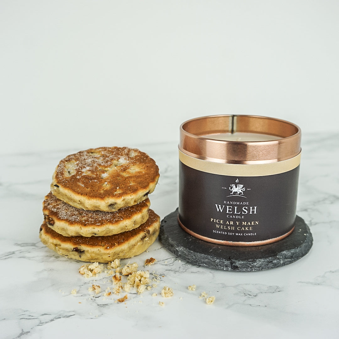 Handmade Welsh Candle | Welsh Cake Tin Candle
