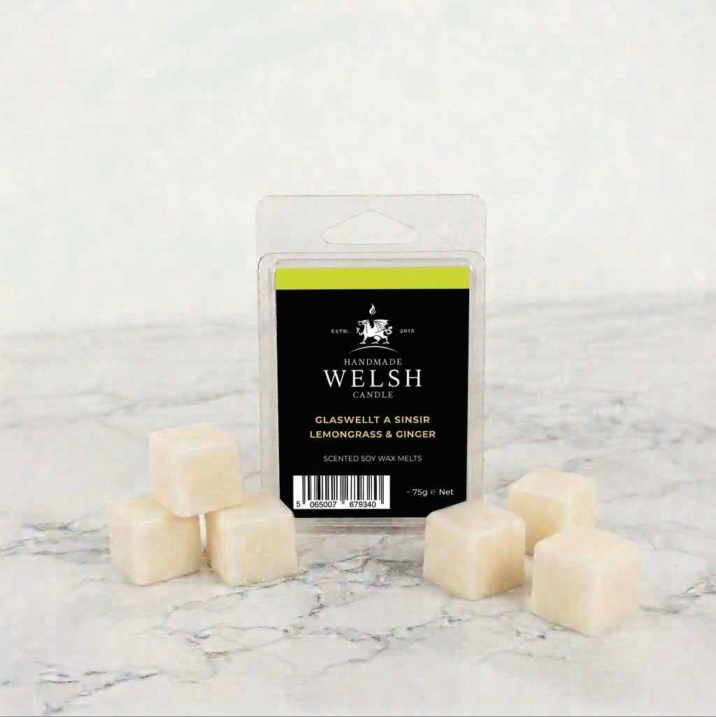 Handmade Welsh Candle | Lemongrass & Ginger Wax Melts
