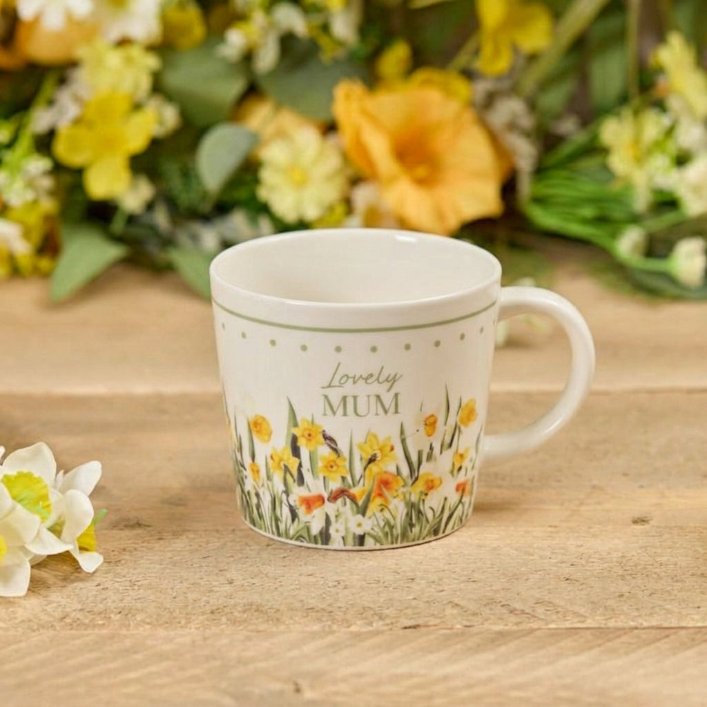 Floral Serenade Daffodil Mum Stoneware Mug Gift Boxed