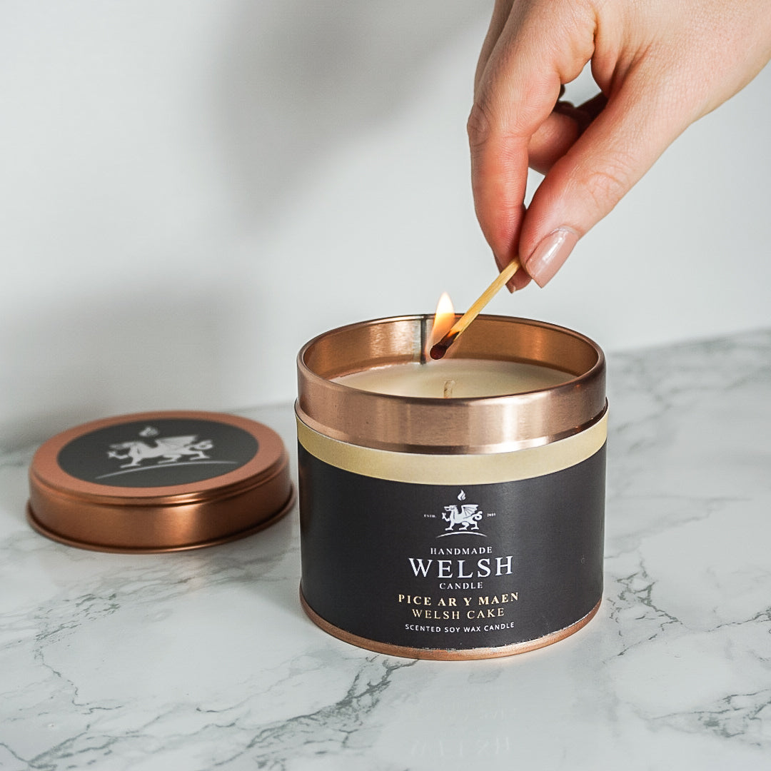 Handmade Welsh Candle | Welsh Cake Tin Candle